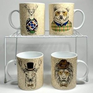 Global Marketplace Set of 4 Ceramic Animal Mugs Coffee Tea Cocoa